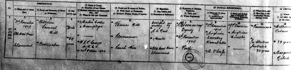 WSHill death certificate